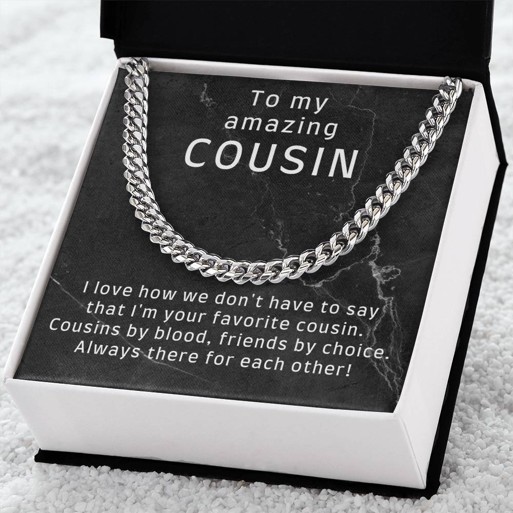 Personalized Funny Cousin Gift, Gold Cuban Chain Necklace for Cousin