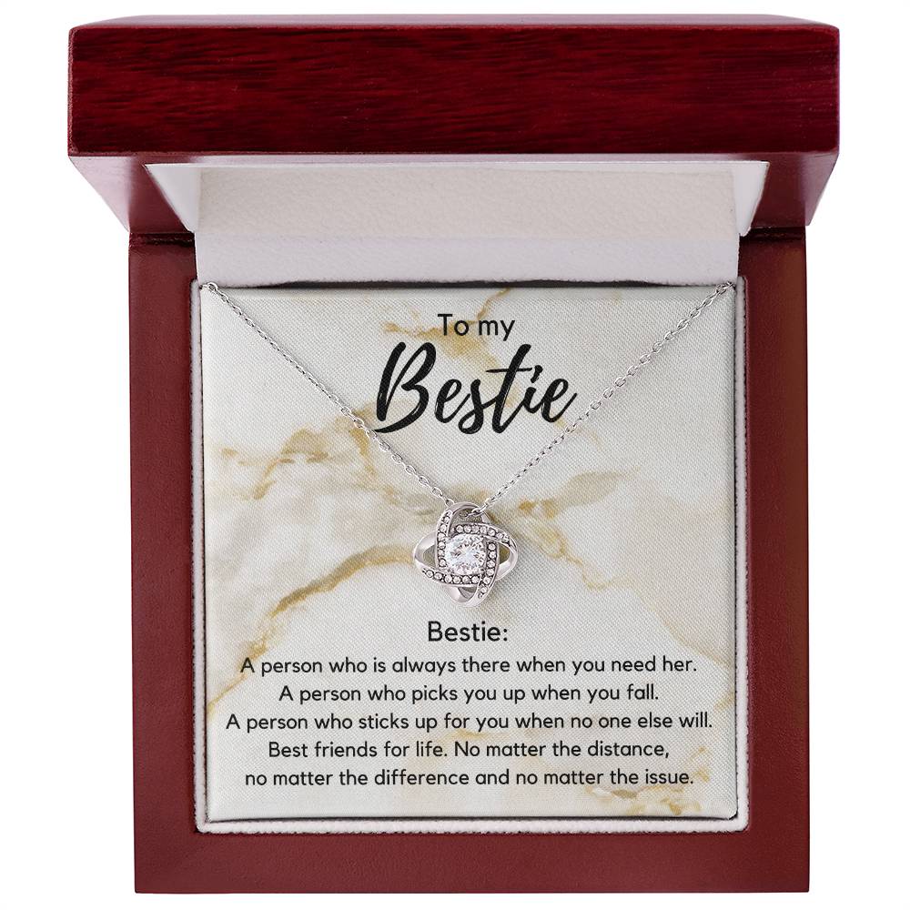 Love Knot Necklace Gift for Bestie, Best Friend Gift with thoughtful Message