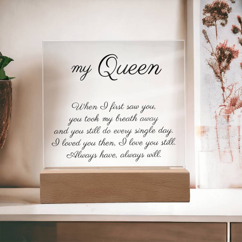 Acrylic Plaque with LED Gift for my Queen