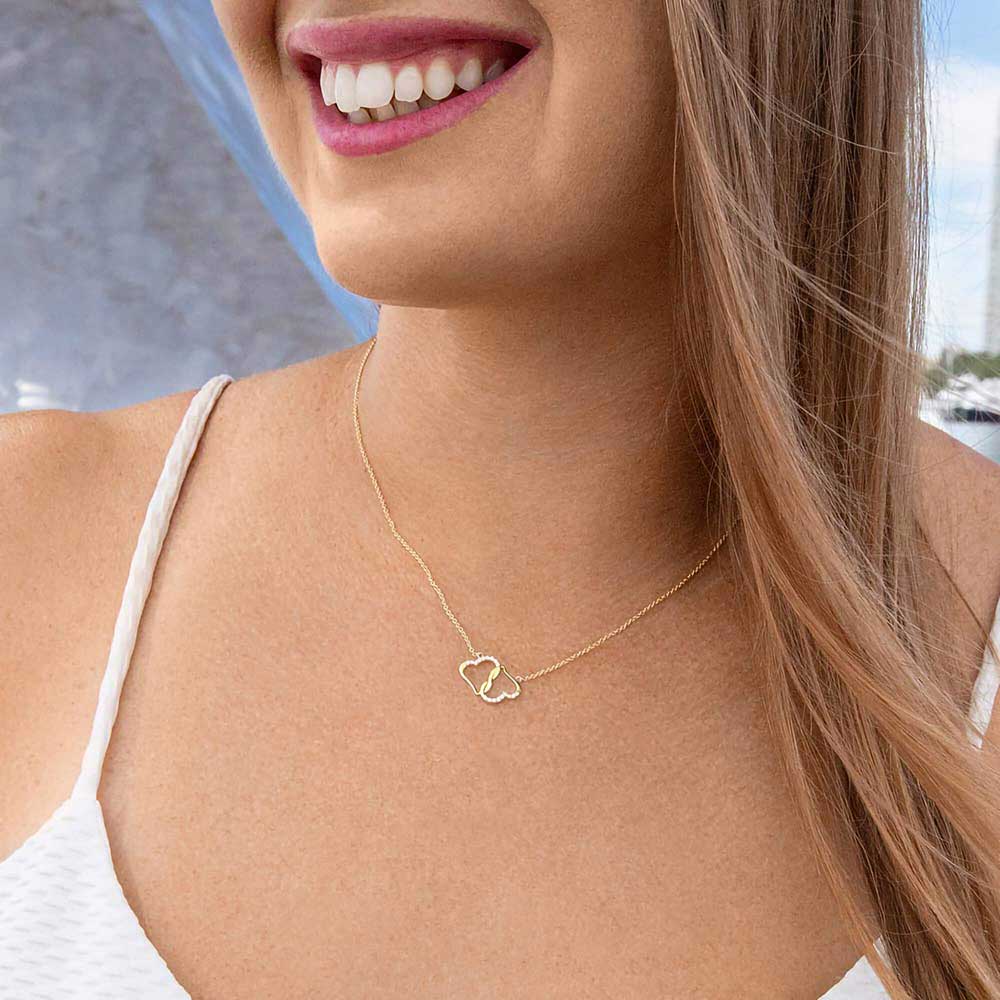 Jewerly Gift for Her, Diamond Gold Necklace with thoughtful Message