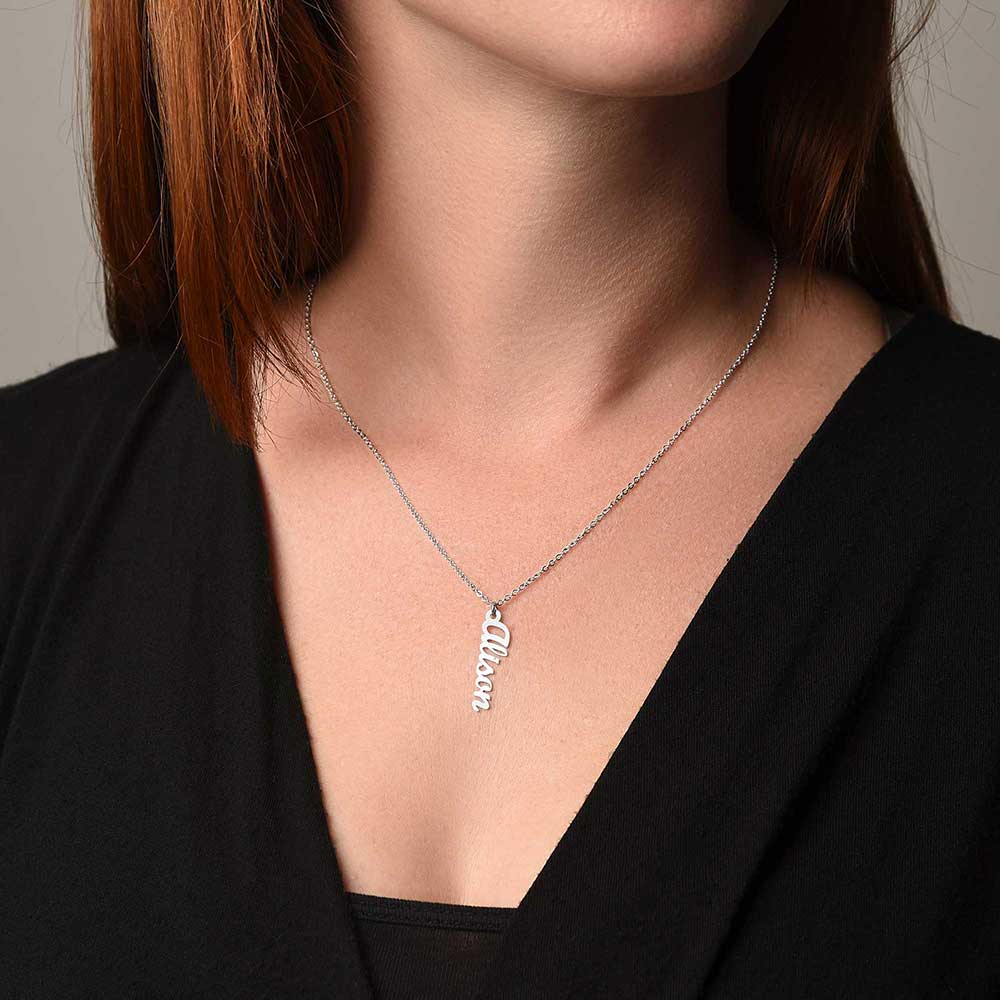 Graduation Jewerly for Women, Vertical Name Necklace Gift