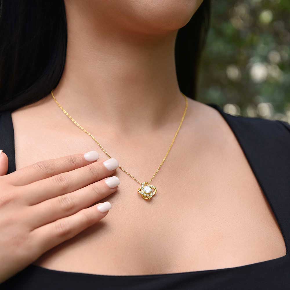 Birthday Present for Women, Gold Love Knot Necklace Gift for a Special Lady