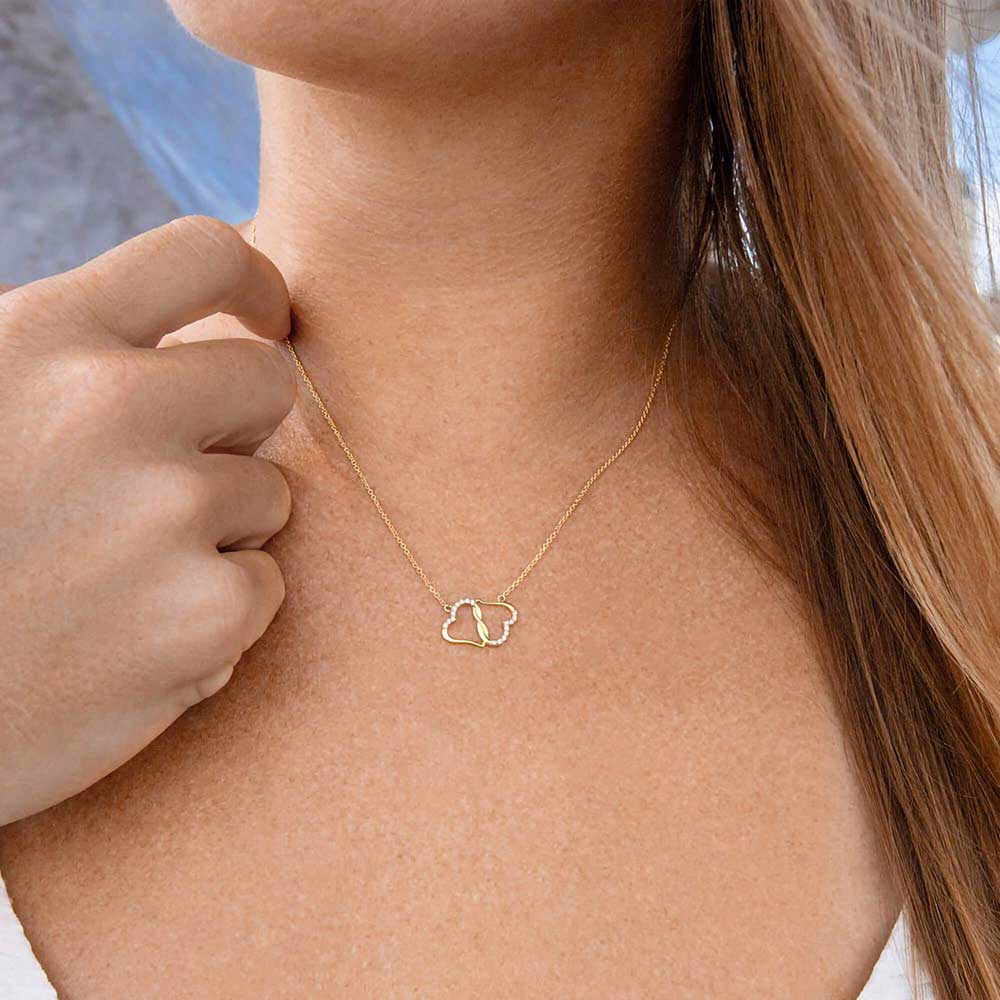 Jewerly Gift for Her, Diamond Gold Necklace with thoughtful Message