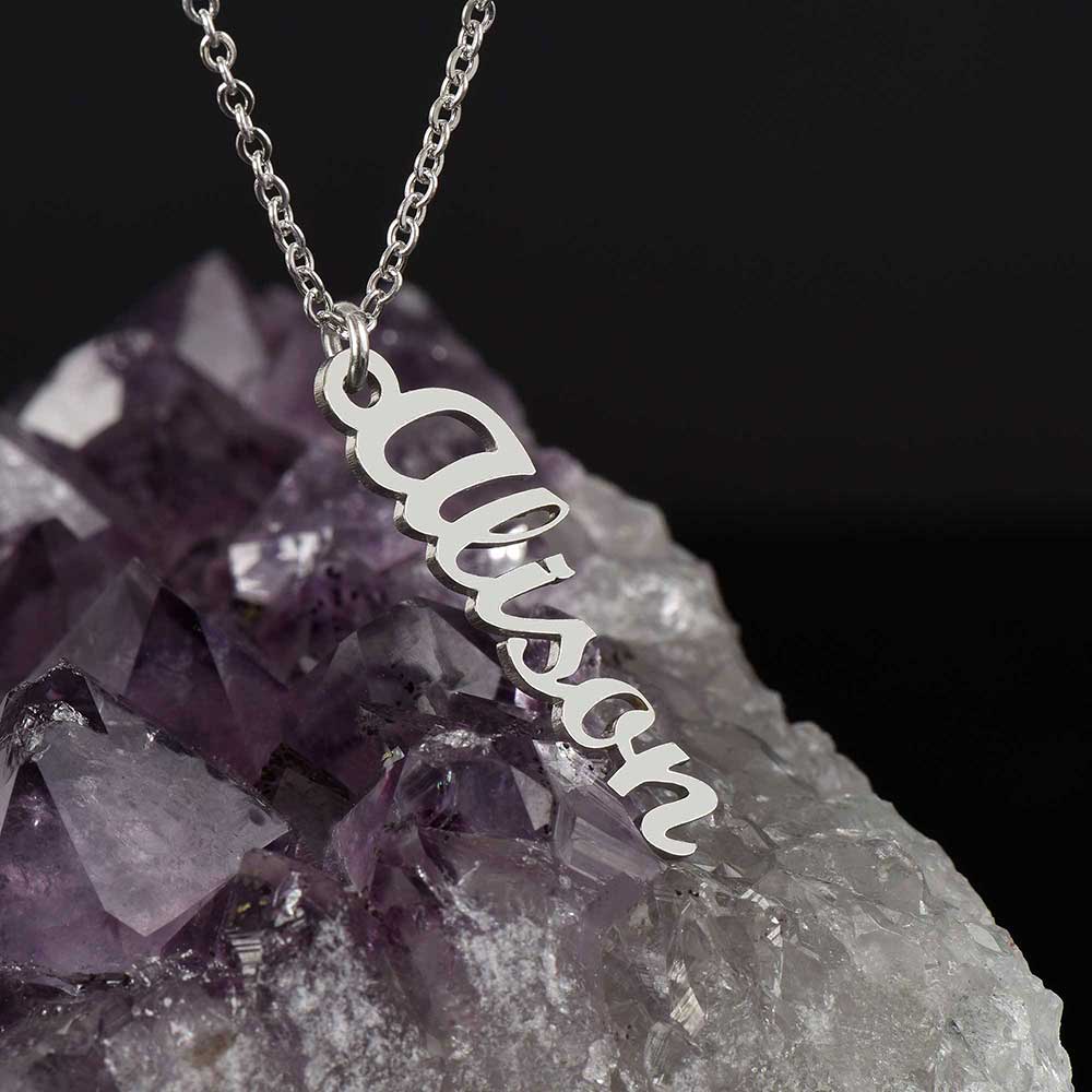 Funny Cousin Jewelry Gift, Vertical Name Necklace with sarcastic Message