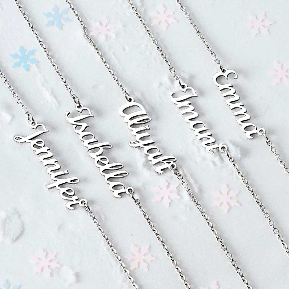 Graduation Gift for Women, Name Necklace with thoughtful Message