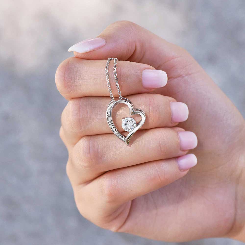 New Mom Gift from Bride, Heart Necklace for Mother In Law on Wedding Day