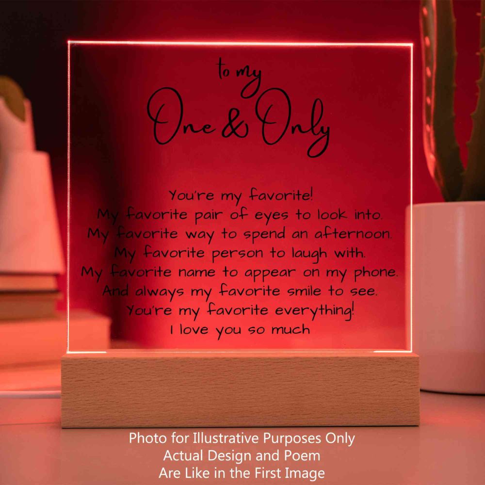 Acrylic Plaque with LED, Gift Bonus Father with thoughtful message