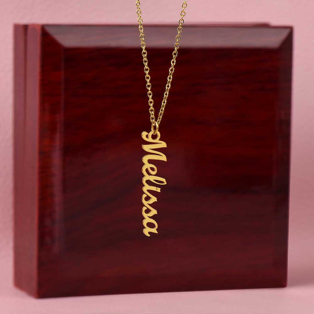 Funny Cousin Jewelry Gift, Vertical Name Necklace with sarcastic Message