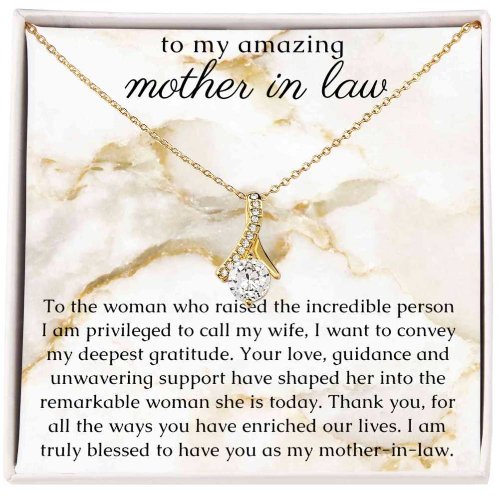 Mother In Law Gift from Groom, Necklace with thoughtful Message