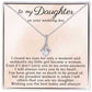 Daughter Wedding Jewelry, Bride Necklace Gift from Parents for her Wedding Day