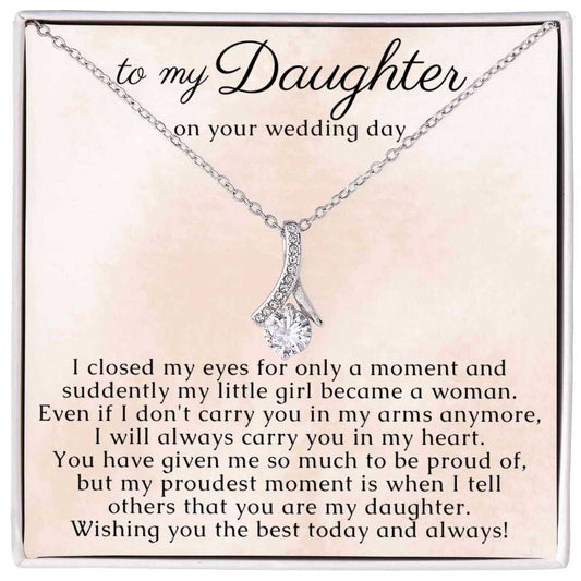 Daughter Wedding Jewelry, Bride Necklace Gift from Parents for her Wedding Day