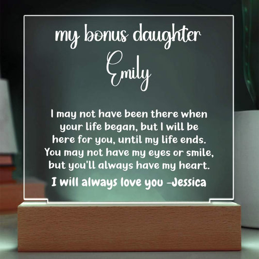 Personalized Bonus Child Gift, Custom Acrylic LED Plaque Night Light