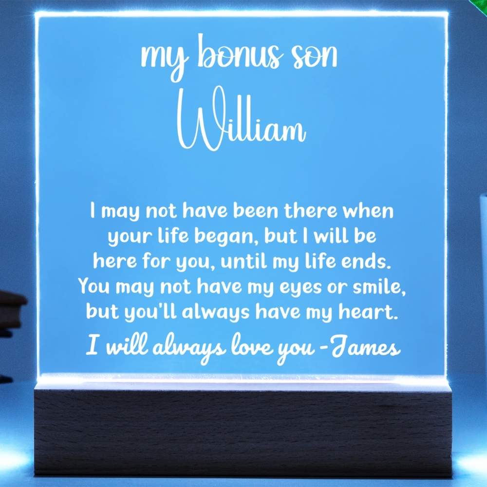 Personalized Bonus Child Gift, Custom Acrylic LED Plaque Night Light