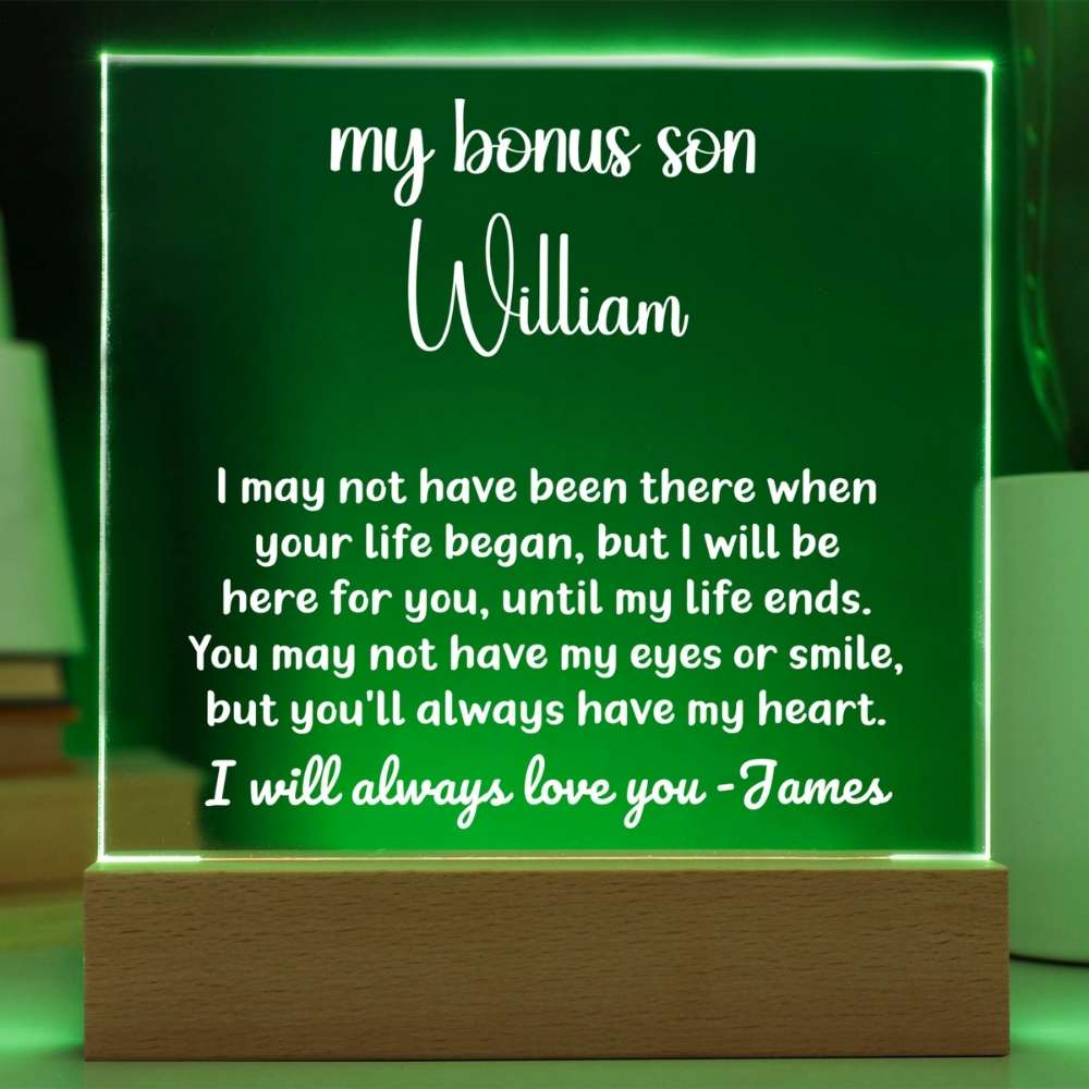 Personalized Bonus Child Gift, Custom Acrylic LED Plaque Night Light