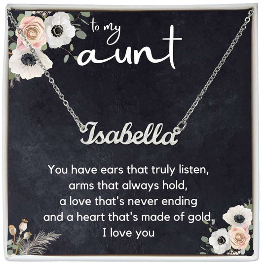 Aunt Gift, Name Necklace for Aunt