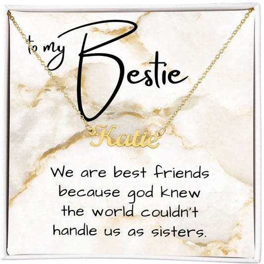 Funny Best Friends Gift, Name Necklace for Bestie