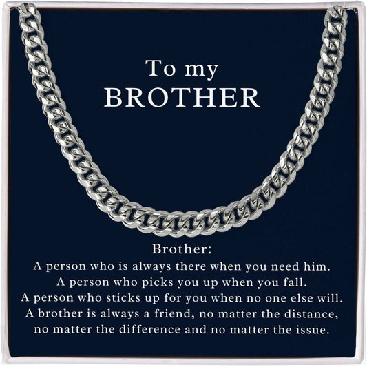 Personalized Cuban Chain Necklace for my Brother, Add Name & Closing