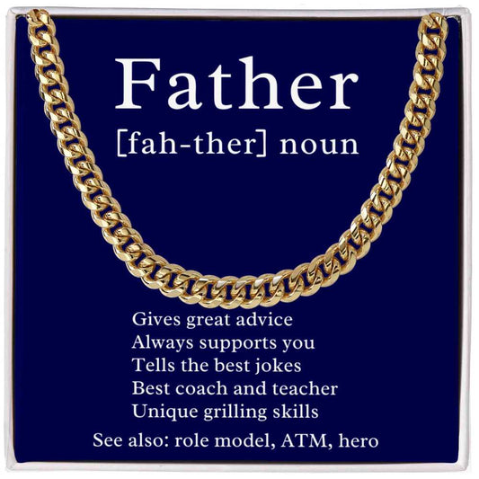 Sarcastic Gift for Father, Cuban Chain Necklace