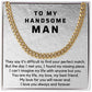 Gift for Him, Cuban Chain Necklace with romantic Message