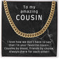 Funny Cousin Gift, Gold Cuban Chain Necklace for Cousin