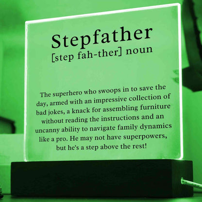 Funny Stepfather Gift, Acrylic LED Plaque with sarcastic message