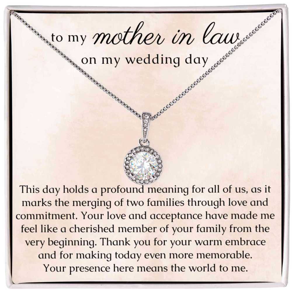 Necklace for Mother In Law on the Wedding Day from Bride or Groom