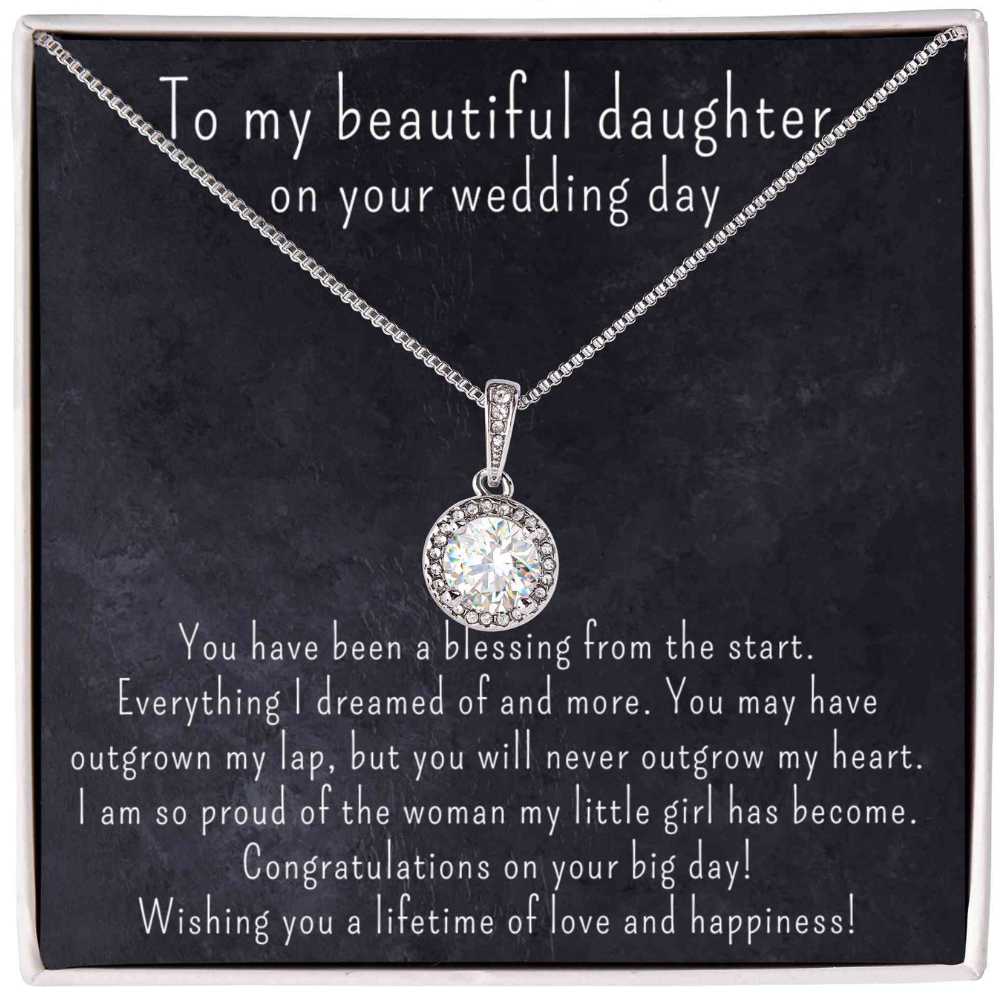 Daughter Gift for her Wedding Day, Bride Necklace from Parents