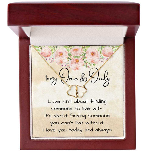 Love is about finding someone you can't live without - Diamond Gold Necklace Gift for Her