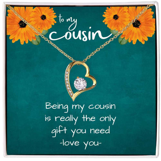 Funny Gift for Cousin, Heart Necklace for Cousin with Sarcastic Message