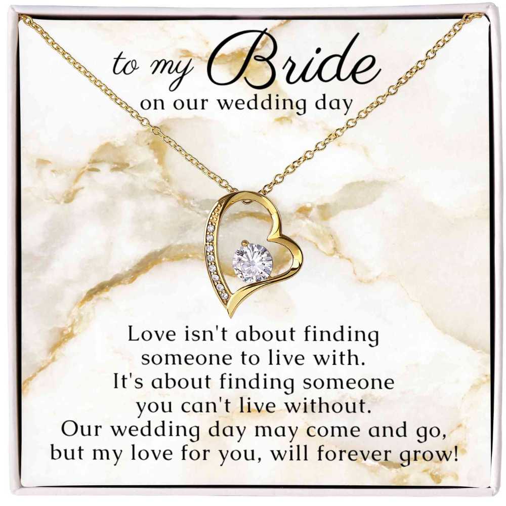 Bride Heart Necklace from Groom with romantic Message