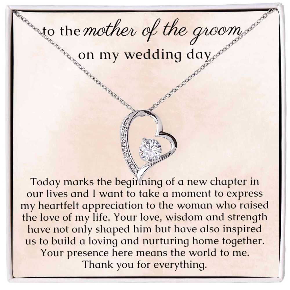 Heart Necklace for the Mother of the Groom on the Wedding Day