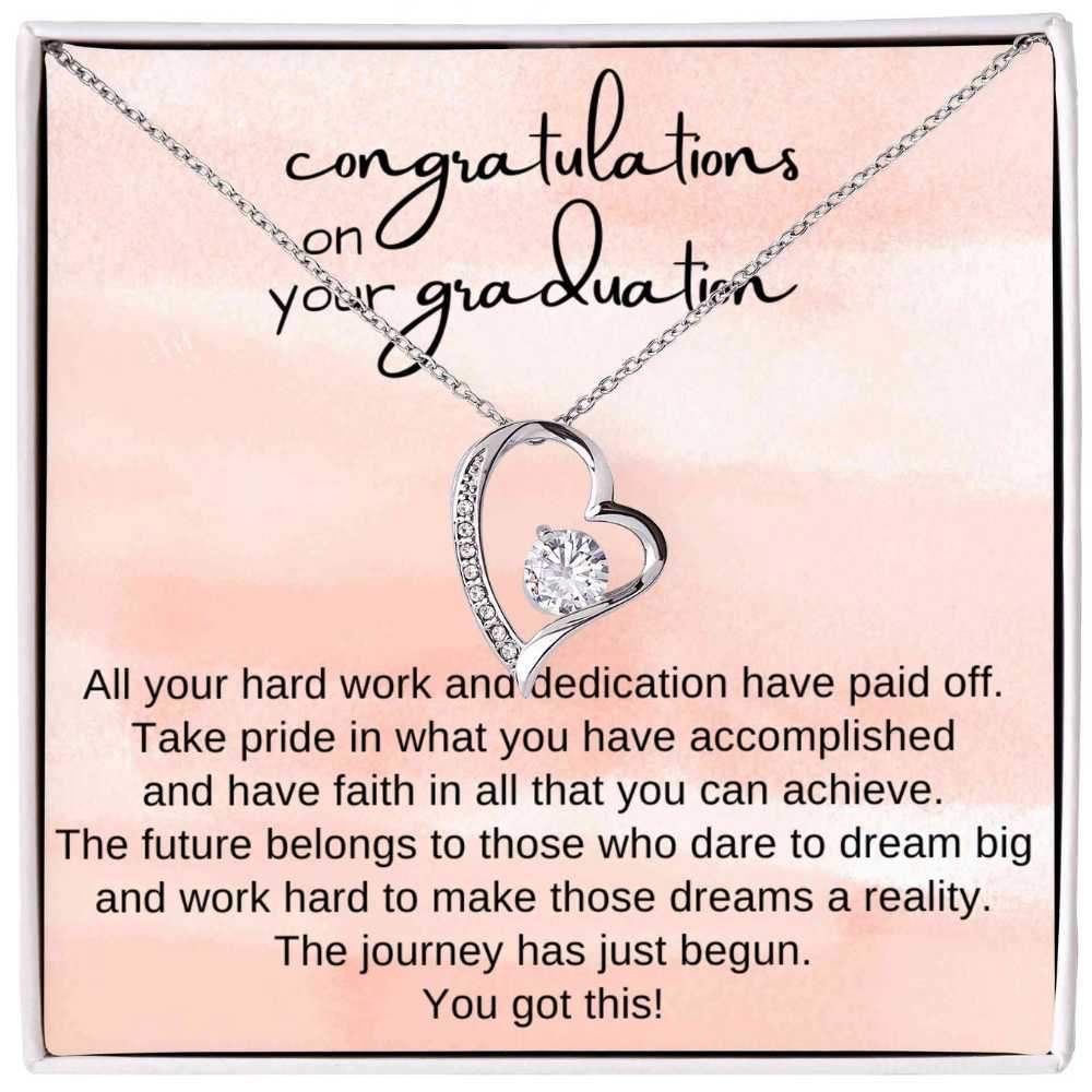 Heart Necklace with thoughtful Message Gift for Graduation