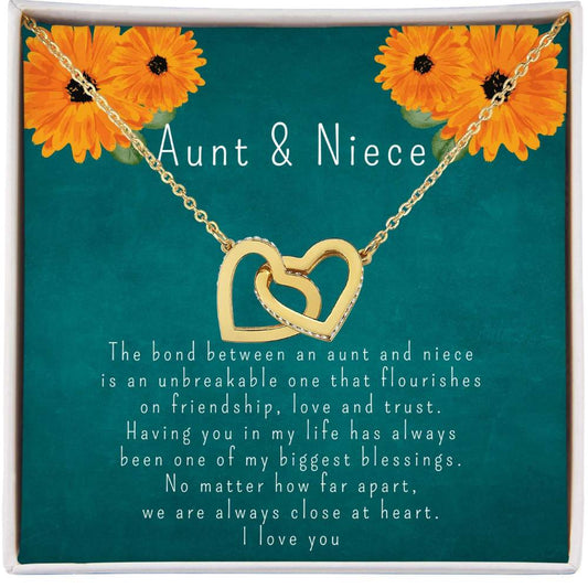 Aunt & Niece Heart Necklace, Gift for Aunt or Niece