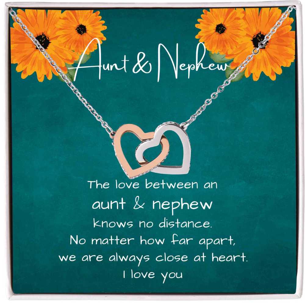 Aunt and Nephew Gift Heart Necklace for Aunt