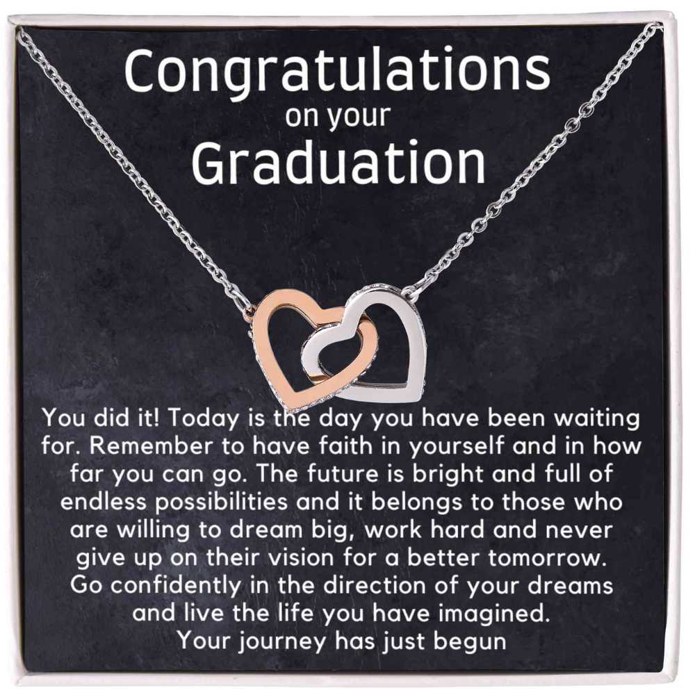 Heart Necklace Graduation Gift - You did it