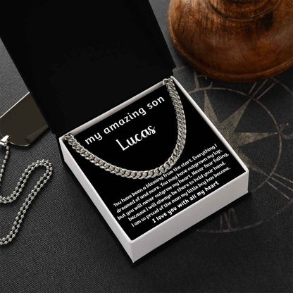 Personalized Cuban Chain Necklace Gift for my Amazing Son