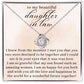 Daughter In Law Gift, Bride Love Knot Necklace from Mom & Dad In Law