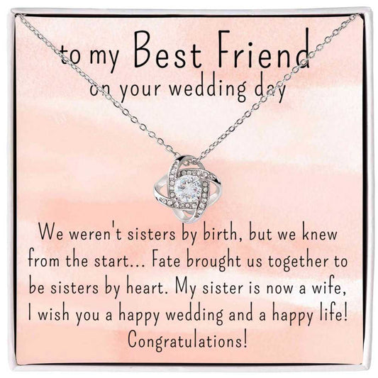 Bride Gift from Best Friend on Wedding Day, Love Knot Necklace from BFF