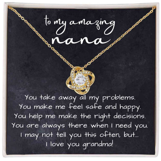 Knot Necklace Gift for Nana, Grandmother Necklace Gift