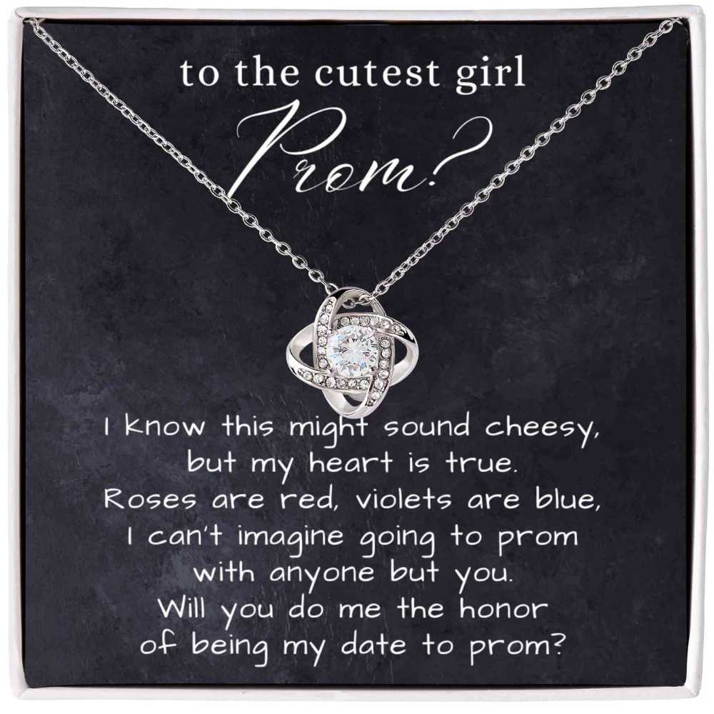 Love Knot Necklace for the cutest Girl, Prom Proposal Gift