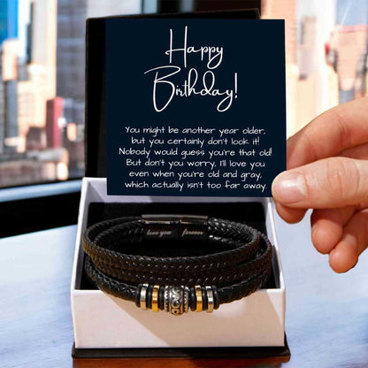 Funny Birthday Gift for Men, Bracelet with sarcastic Message