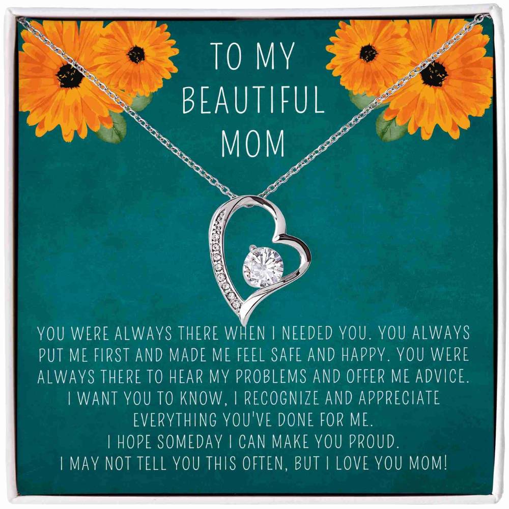 Personalized Heart Necklace for my beautiful Mother, Add Name & Closing