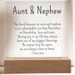 Aunt & Nephew Gift, Acrylic Plaque with LED for Aunt or Nephew