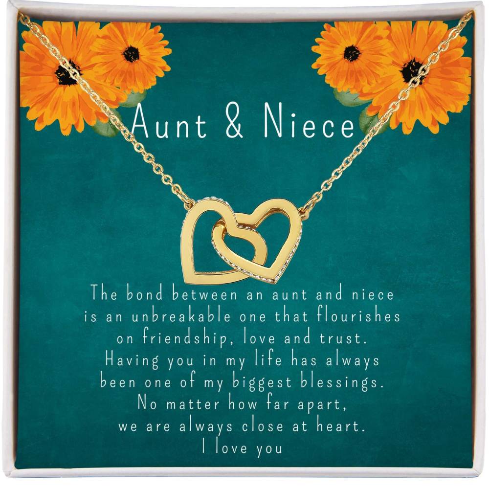 Personalized Aunt & Niece Heart Necklace, Gift for Aunt or Niece