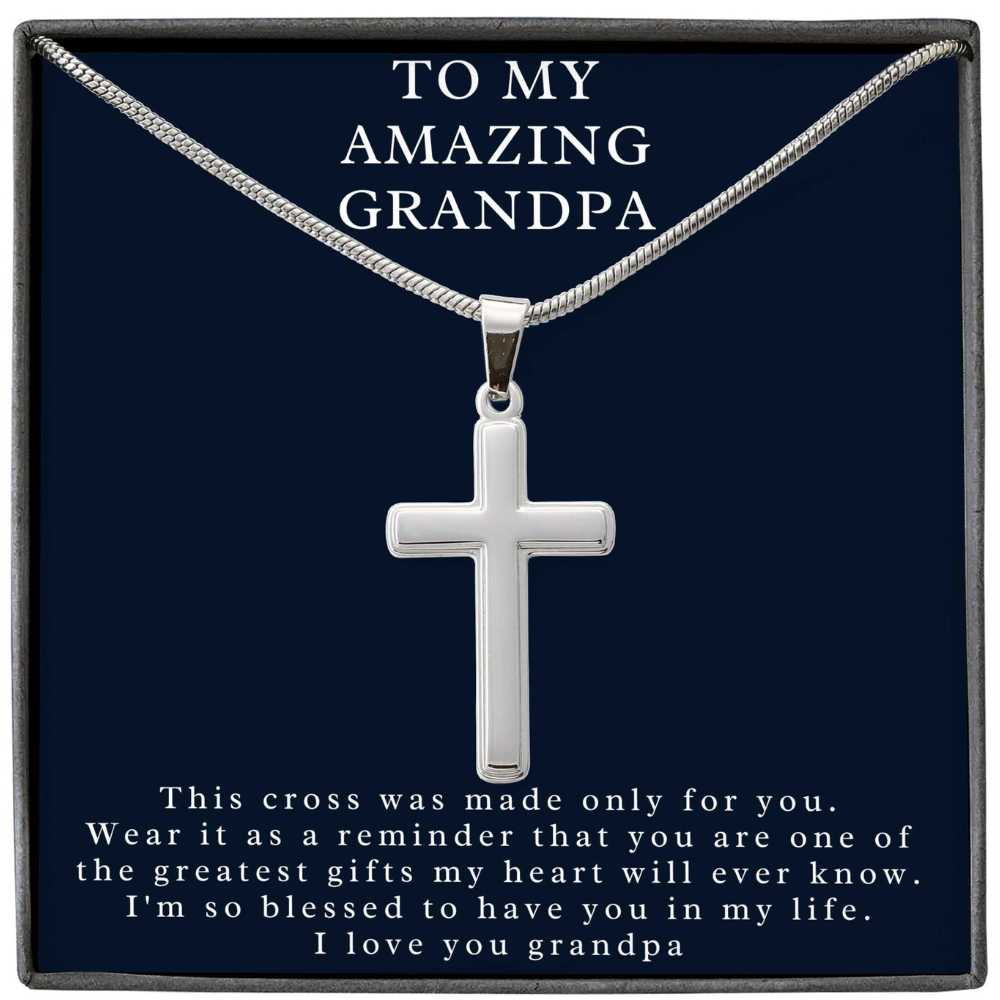 Grandfather Gift, Cross Necklace for my amazing Grandpa