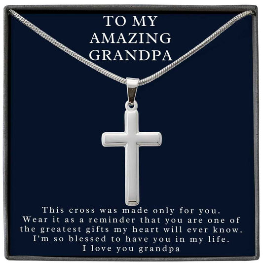 Grandfather Gift, Cross Necklace for my amazing Grandpa