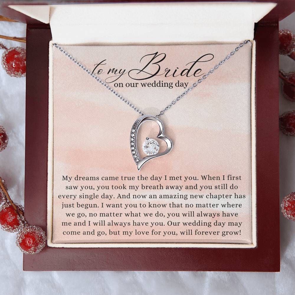 Heart Necklace for my Bride on our Wedding Day