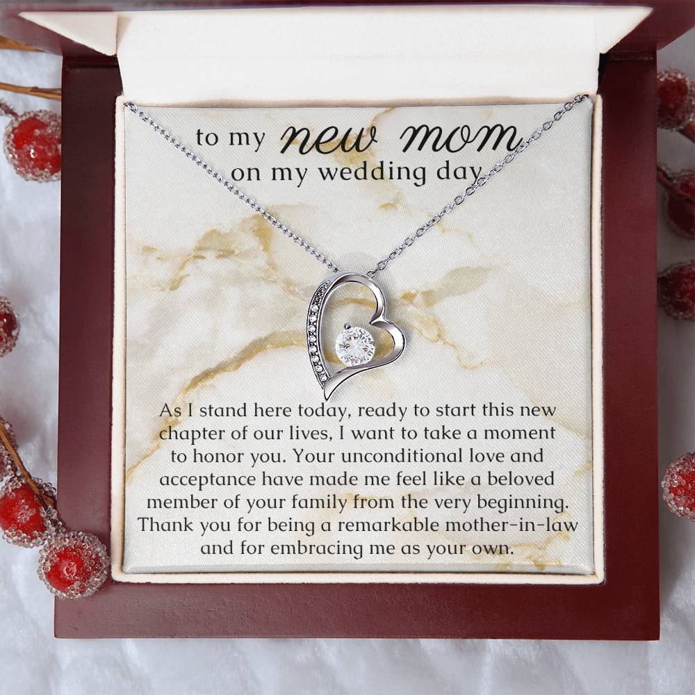 Heart Necklace Gift for Mother In Law from Bride or Groom