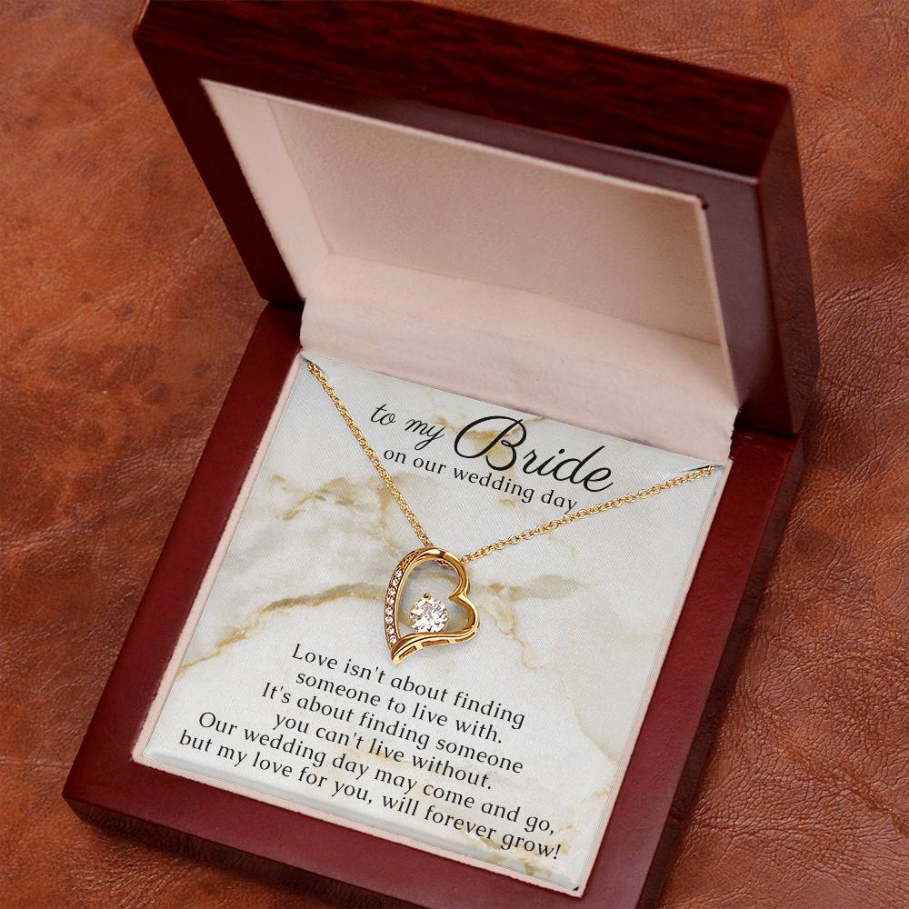 Bride Heart Necklace from Groom with romantic Message