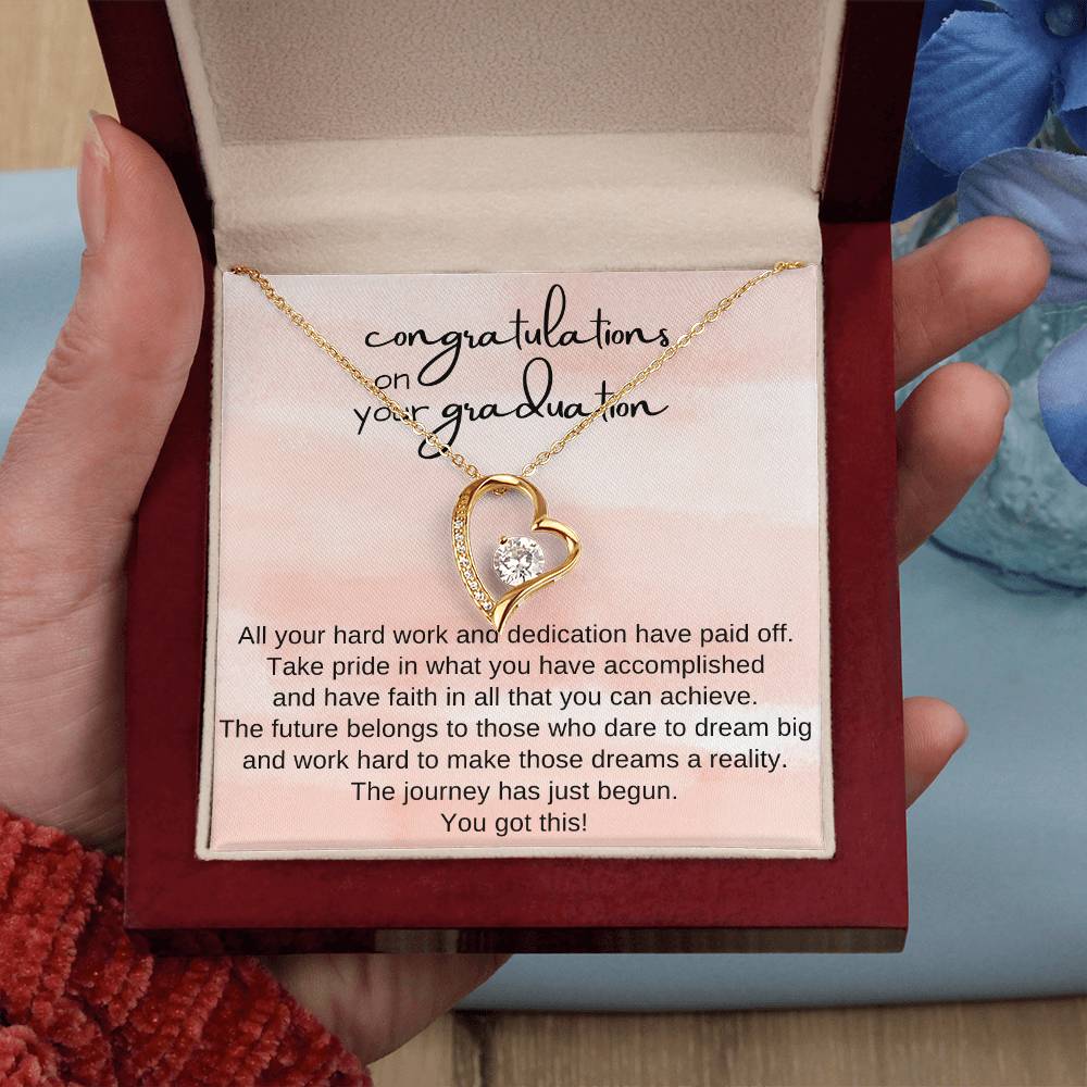 Heart Necklace with thoughtful Message Gift for Graduation